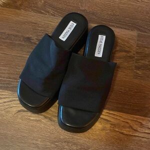 Steve Madden Black Women's Platform Slides